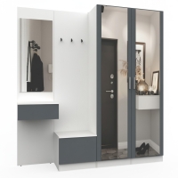 Набор мебели для прихожей "Марсель-109" МР 01-109 В2160 Ш2000 Г420 (ЛДСП Графит серый)